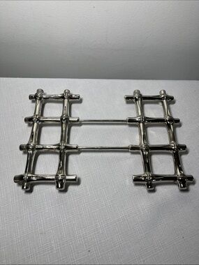 vintage FB Rogers silver-plated expandable bamboo trivet 
made in Italy